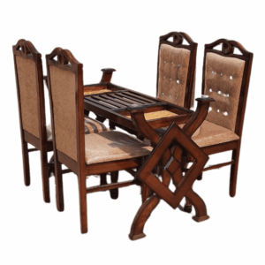 Wood 4-Seater Dining Set – Elegant & Strong