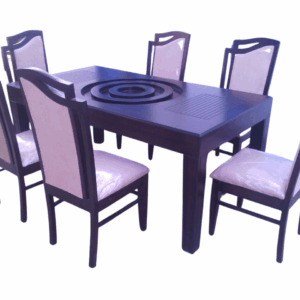 Solid Wood 6-Seater Dining Set – Traditional & Durable