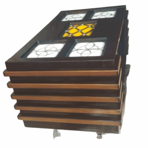 Glass Top Teapoy Table – Sleek & Contemporary Design