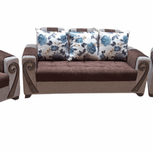 Modern Wooden 5-Seater Sofa with Premium Cushions