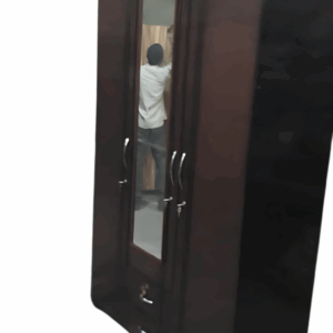 Large Double-Door Almirah – Wooden Wardrobe for Family Use